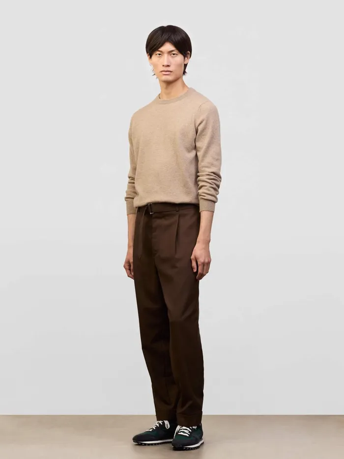 Men Begg X Co Sweaters Heriot Crew Cashmere Sweater Brown Undyed