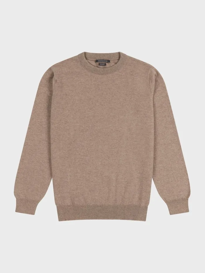 Men Begg X Co Sweaters Heriot Crew Cashmere Sweater Brown Undyed