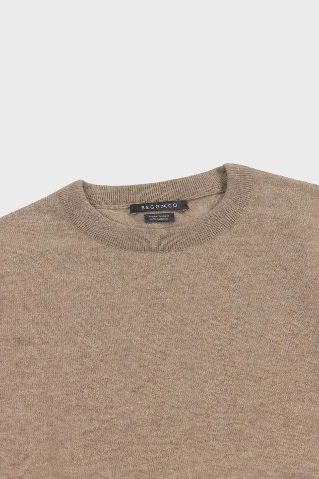 Men Begg X Co Sweaters Heriot Crew Cashmere Sweater Brown Undyed