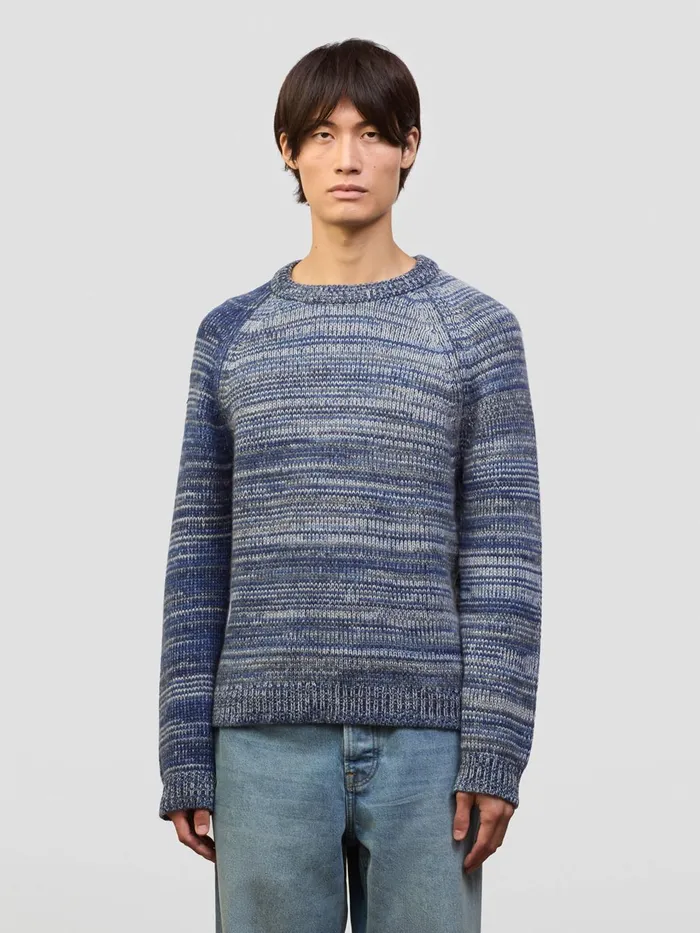 Men Begg X Co Sweaters Kai Crew Cashmere Sweater Denim Multi