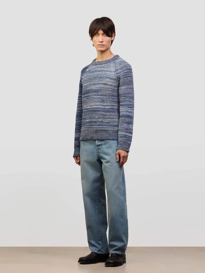 Men Begg X Co Sweaters Kai Crew Cashmere Sweater Denim Multi