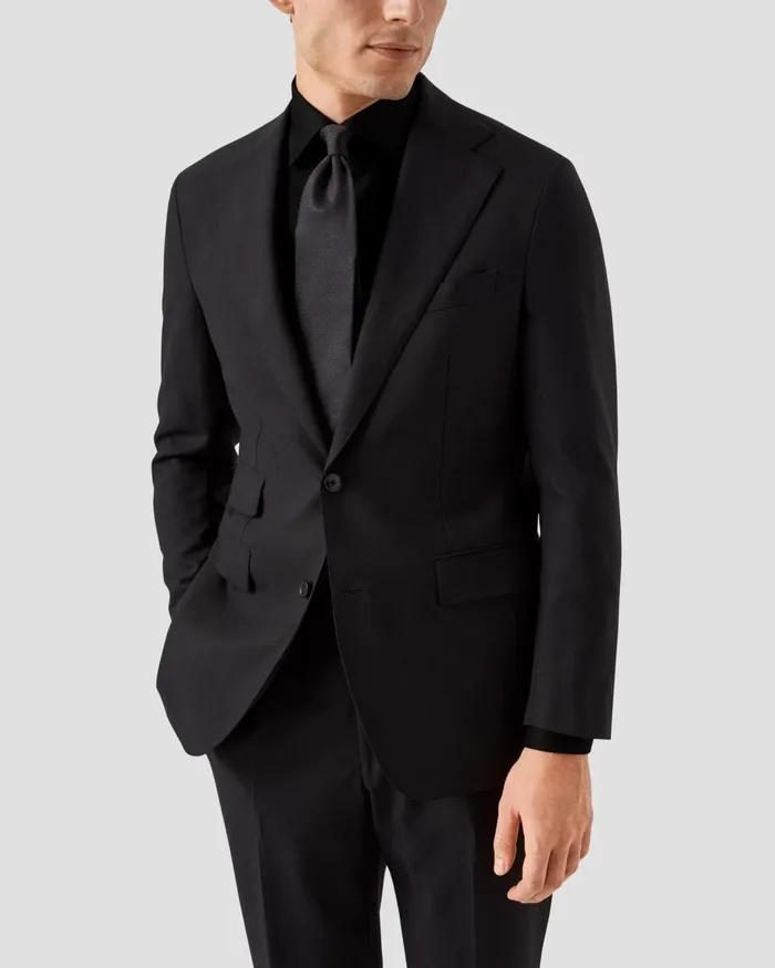 Men Black Textured Twill Shirt Black Eton Dress Shirts Men Black Textured Twill Shirt Black Eton Dress Shirts