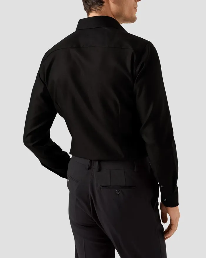 Men Black Textured Twill Shirt Black Eton Dress Shirts Men Black Textured Twill Shirt Black Eton Dress Shirts