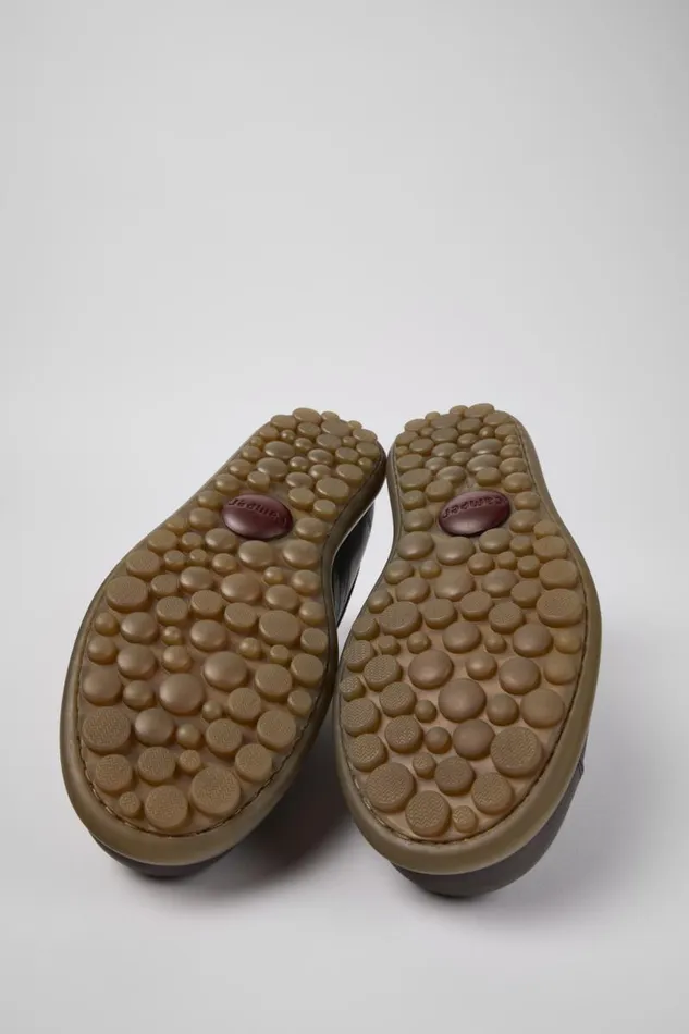 Men Camper Casual Shoes Pelotas Brown Leather Shoes