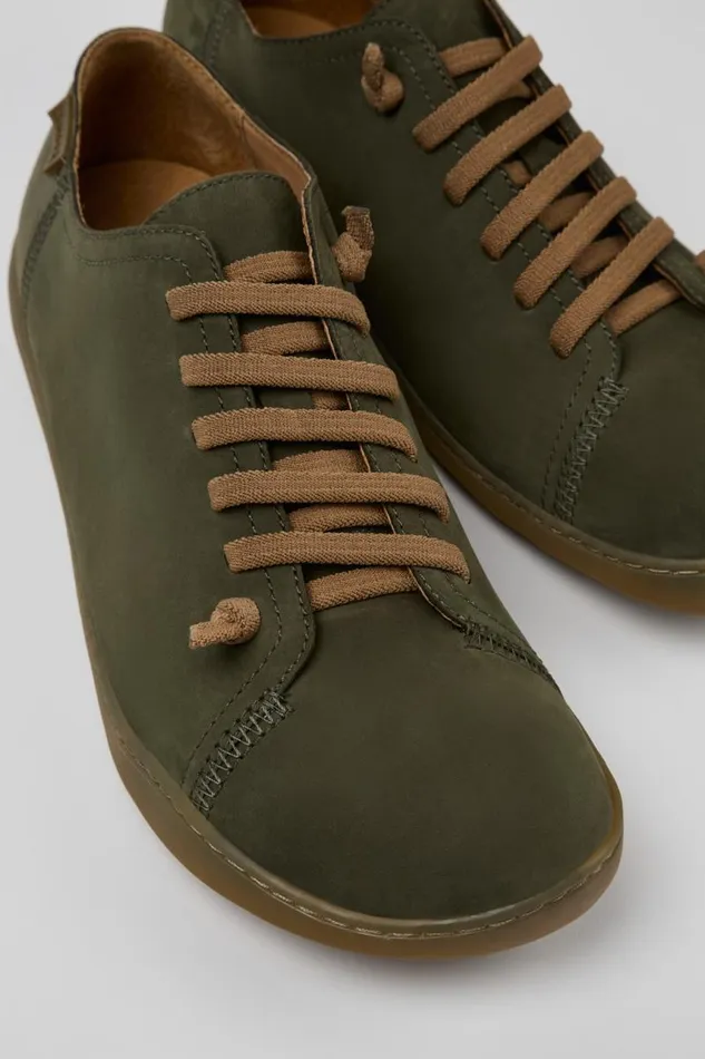 Men Camper Casual Shoes Peu Green Nubuck Shoes
