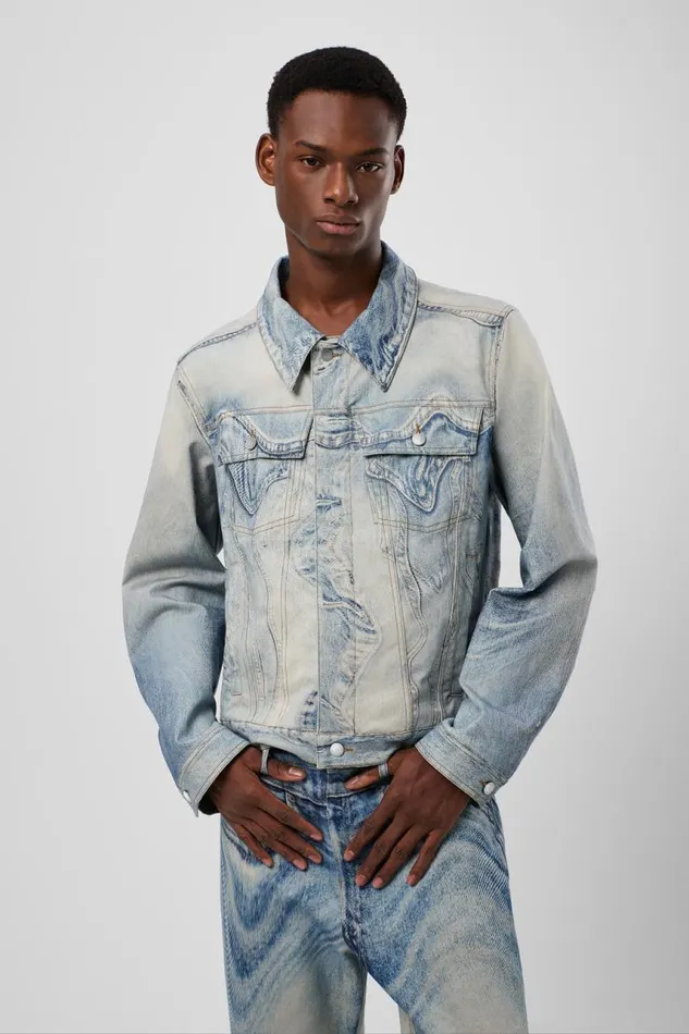 Men Camper Denim Denim Jacket Blue Denim Jacket