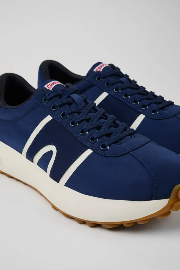 Men Camper Non Leather Shoes Pelotas Athens Blue Textile Sneaker
