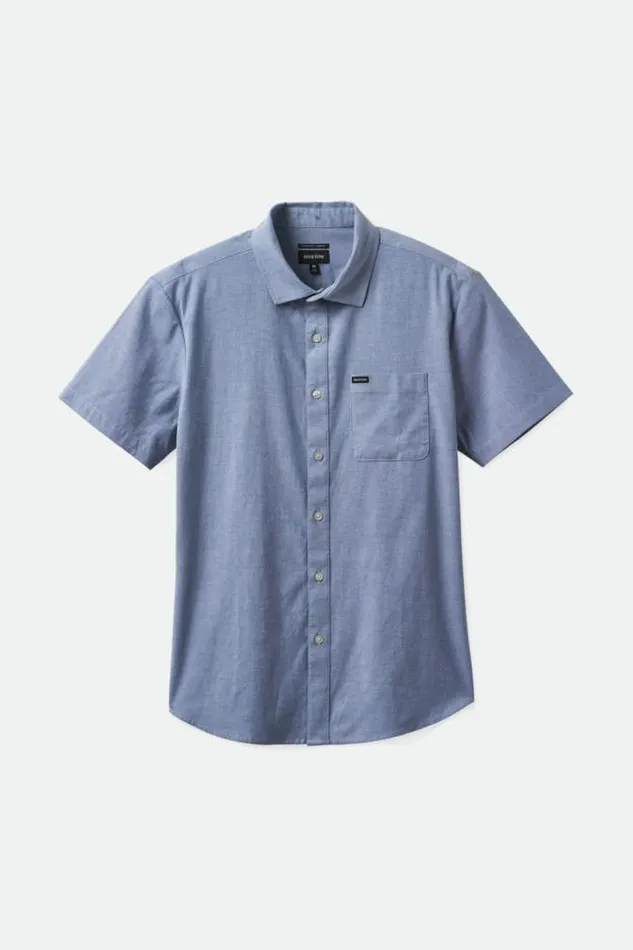 Men Charter Oxford SS Shirt Light Blue Chambray Brixton Button Ups