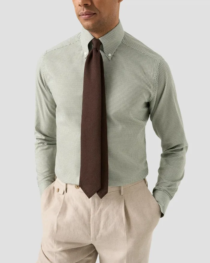 Men Check Signature Oxford Shirt Green Eton Dress Shirts Men Check Signature Oxford Shirt Green Eton Dress Shirts