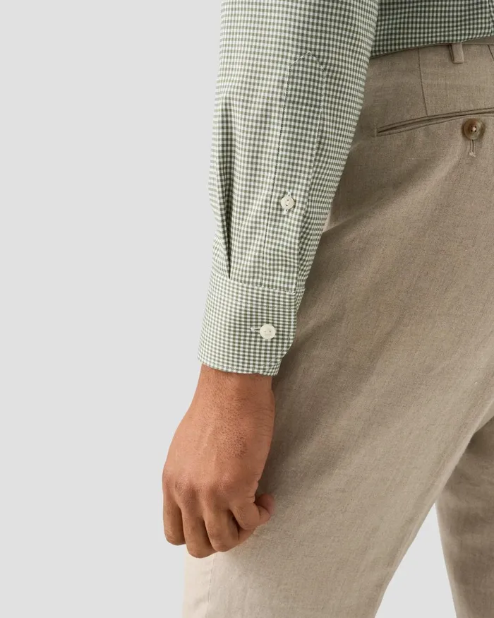 Men Check Signature Oxford Shirt Green Eton Dress Shirts Men Check Signature Oxford Shirt Green Eton Dress Shirts