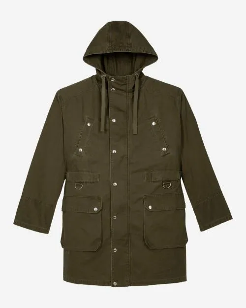 Men Coats and Jackets The Kooples Khaki Hooded Parka Kaki
