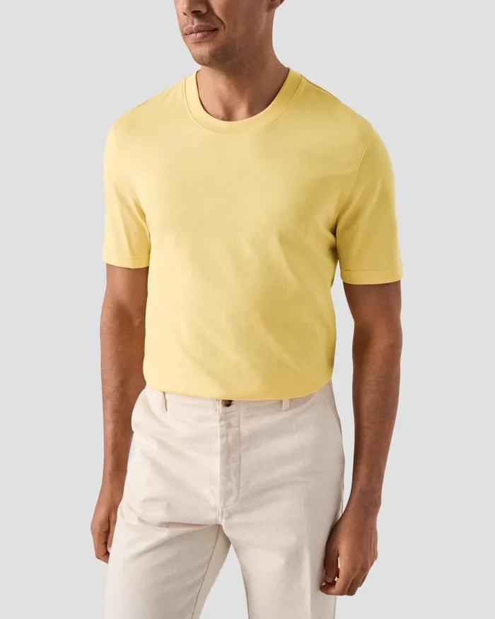 Men Crewneck TShirt Yellow Eton TShirts Men Crewneck TShirt Yellow Eton TShirts