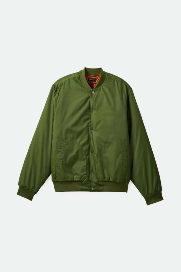 Men Dillinger Flight Bomber Jacket Cypress Green Brixton Jackets