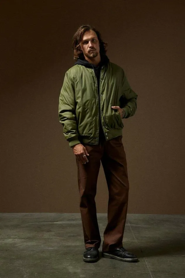 Men Dillinger Flight Bomber Jacket Cypress Green Brixton Jackets