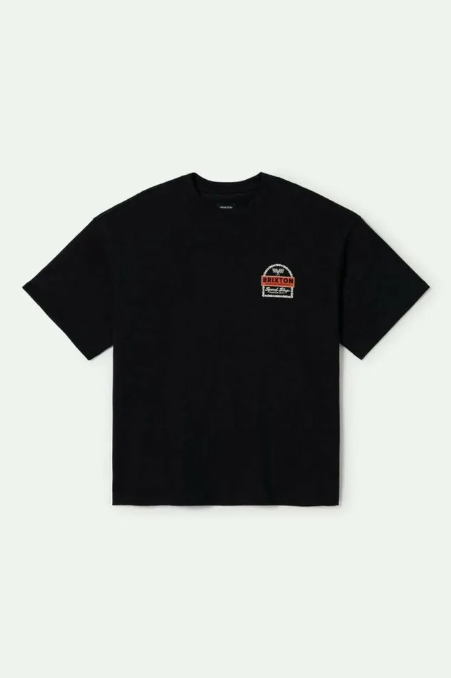 Men Drayton Heavyweight Relaxed TShirt Black Classic Wash Brixton TShirts