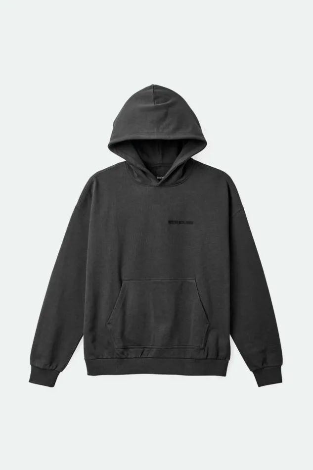 Men Embroidered Heavyweight Oversized Hoodie Washed Black Brixton Sweatshirts and Hoodies Men Embroidered Heavyweight Oversized Hoodie Washed Black Brixton Sweatshirts and Hoodies