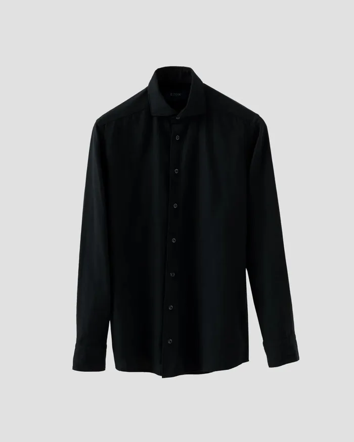 Men Flannel Shirt Black Eton Casual Shirts Men Flannel Shirt Black Eton Casual Shirts