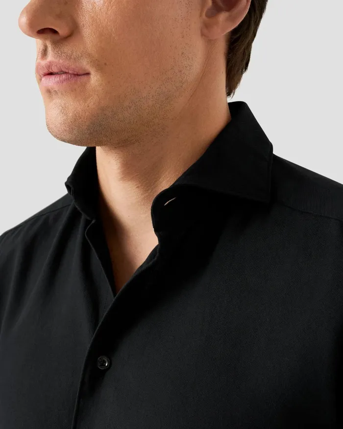 Men Flannel Shirt Black Eton Casual Shirts Men Flannel Shirt Black Eton Casual Shirts