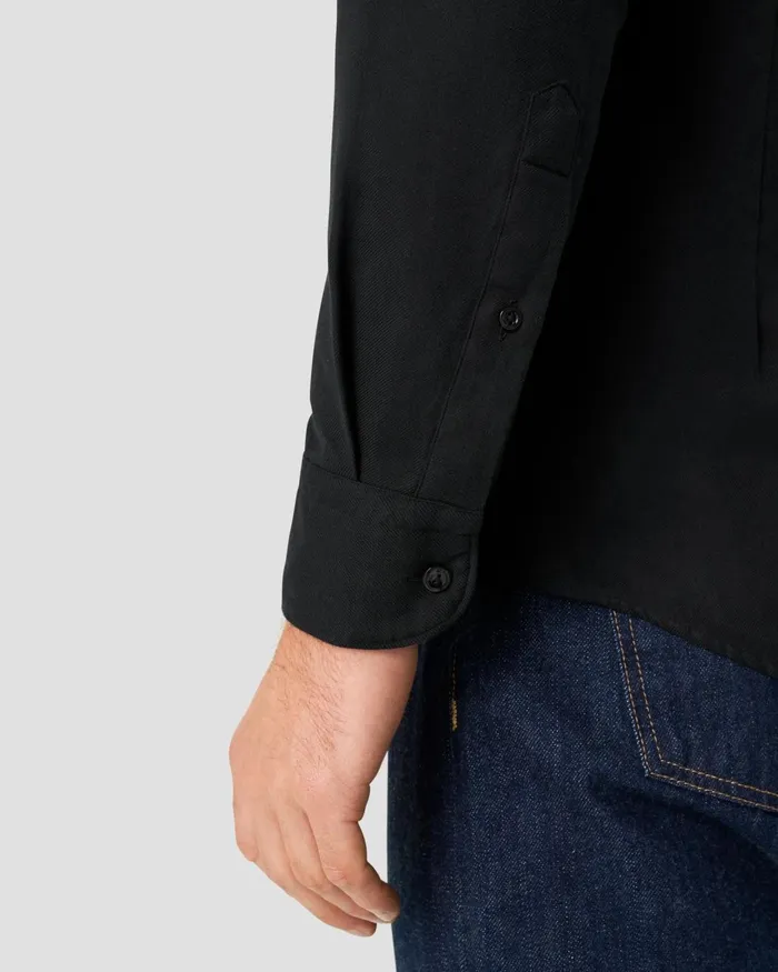 Men Flannel Shirt Black Eton Casual Shirts Men Flannel Shirt Black Eton Casual Shirts