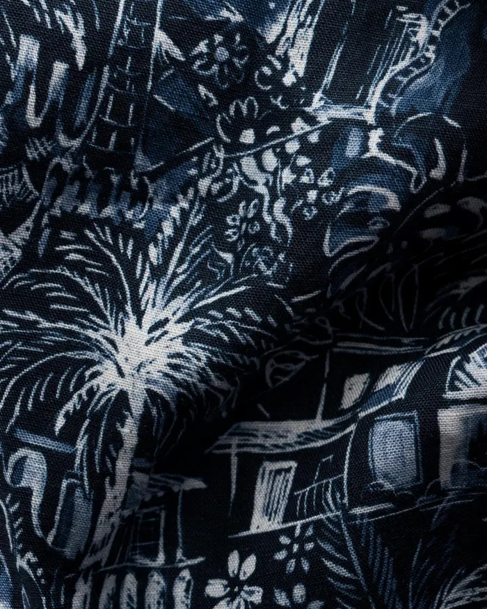 Men Floral Print Resort Shirt Blue Eton Casual Shirts Men Floral Print Resort Shirt Blue Eton Casual Shirts