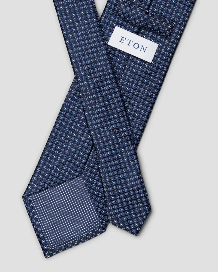 Men Floral Woven Silk Tie Blue Eton Ties Men Floral Woven Silk Tie Blue Eton Ties