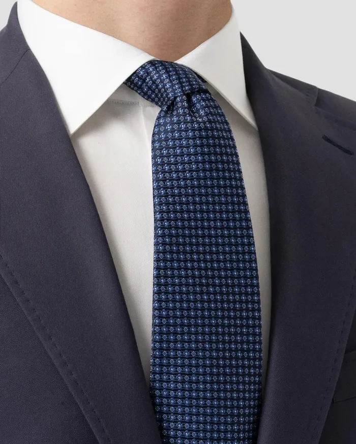 Men Floral Woven Silk Tie Blue Eton Ties Men Floral Woven Silk Tie Blue Eton Ties
