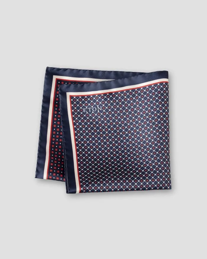 Men Four Sided Silk Pocket Square Blue Eton Pocket Squares