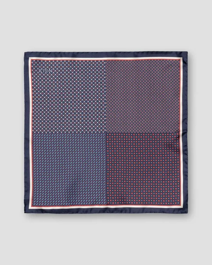 Men Four Sided Silk Pocket Square Blue Eton Pocket Squares Men Four Sided Silk Pocket Square Blue Eton Pocket Squares