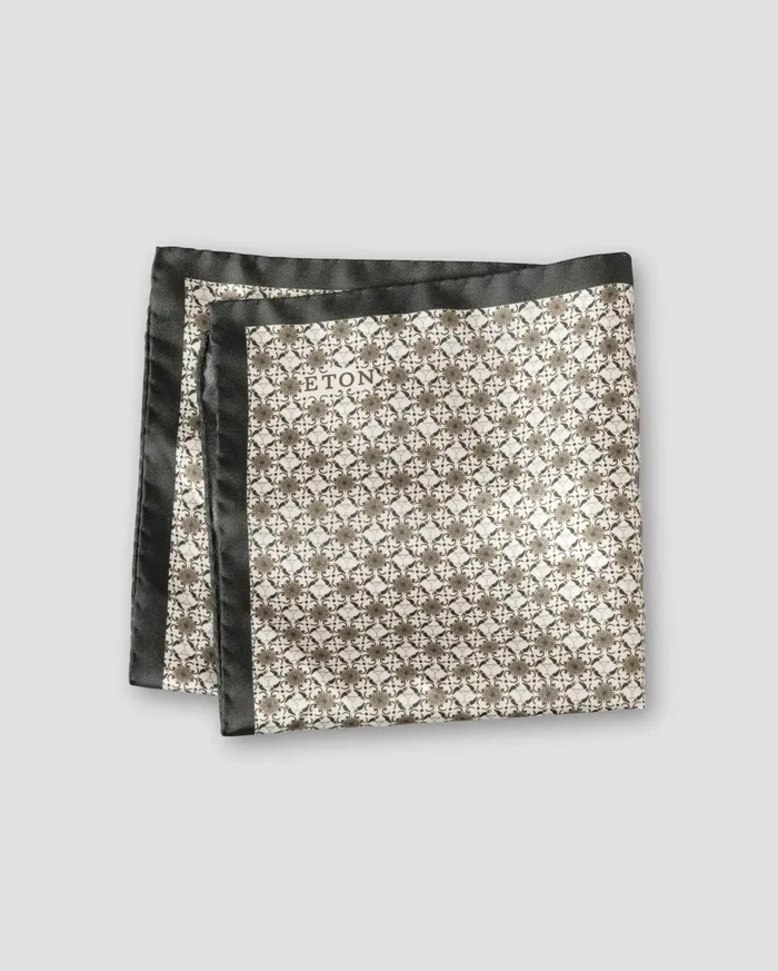 Men Geometric Silk Pocket Square Green Eton Pocket Squares Men Geometric Silk Pocket Square Green Eton Pocket Squares