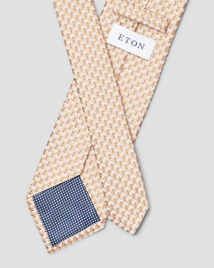 Men Geometric Tie Orange Eton Ties Men Geometric Tie Orange Eton Ties