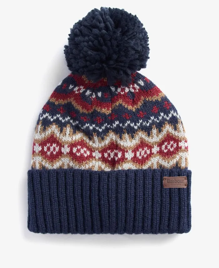 Men Hats Barbour Case Fairisle Beanie Olive