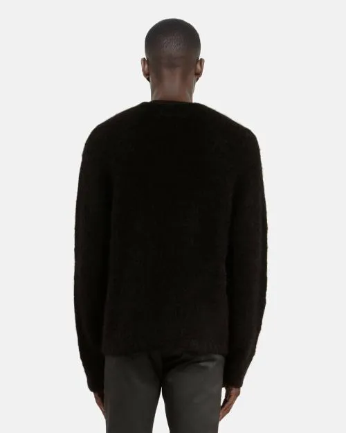 Men Jumpers and Cardigans The Kooples Black Wool And Mohair Sweater Black Stone