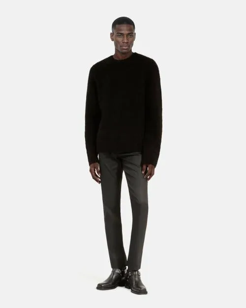 Men Jumpers and Cardigans The Kooples Black Wool And Mohair Sweater Black Stone