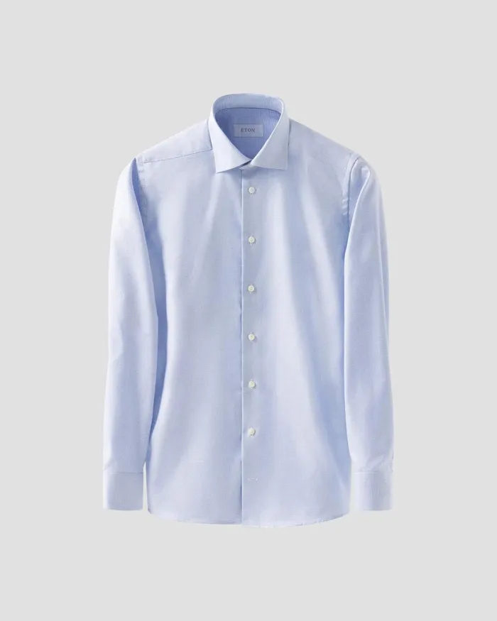 Men Light Blue Patterned Textured Twill Shirt Blue Eton Dress Shirts Men Light Blue Patterned Textured Twill Shirt Blue Eton Dress Shirts