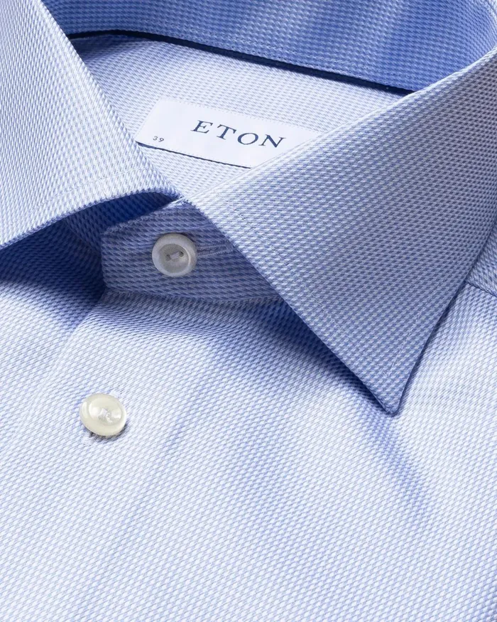 Men Light Blue Patterned Textured Twill Shirt Blue Eton Dress Shirts Men Light Blue Patterned Textured Twill Shirt Blue Eton Dress Shirts