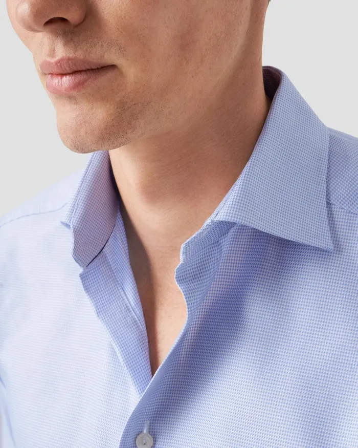 Men Light Blue Patterned Textured Twill Shirt Blue Eton Dress Shirts Men Light Blue Patterned Textured Twill Shirt Blue Eton Dress Shirts