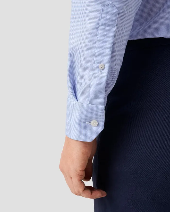 Men Light Blue Patterned Textured Twill Shirt Blue Eton Dress Shirts Men Light Blue Patterned Textured Twill Shirt Blue Eton Dress Shirts