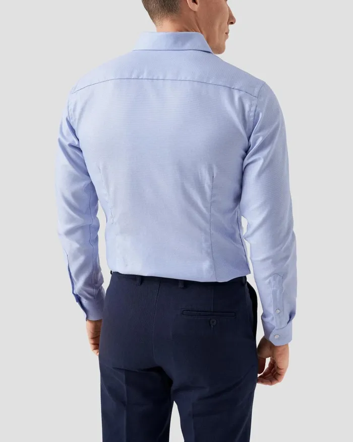 Men Light Blue Patterned Textured Twill Shirt Blue Eton Dress Shirts Men Light Blue Patterned Textured Twill Shirt Blue Eton Dress Shirts
