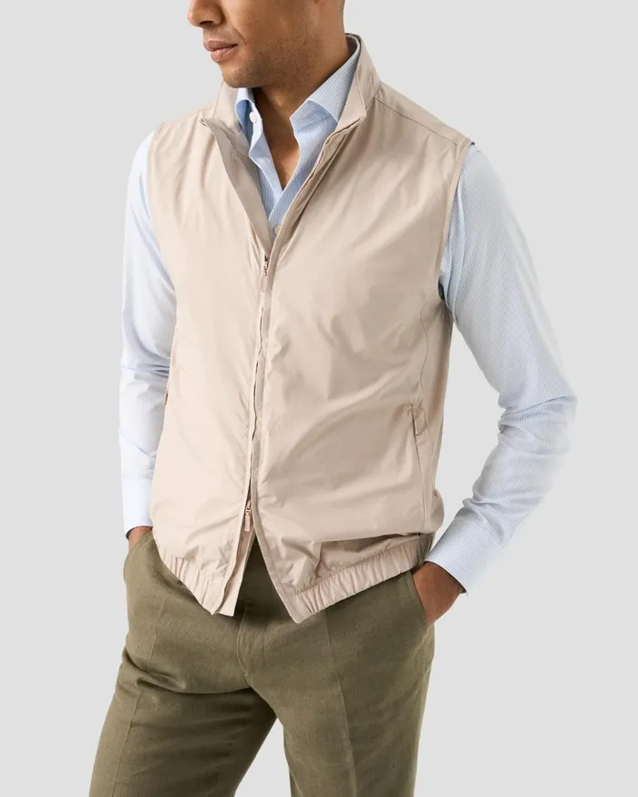 Men Lightweight Zip Vest Brown Eton Vests