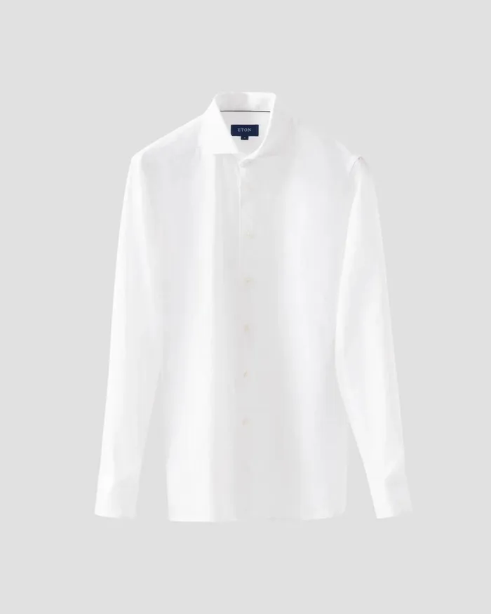 Men Linen Shirt White Eton Casual Shirts