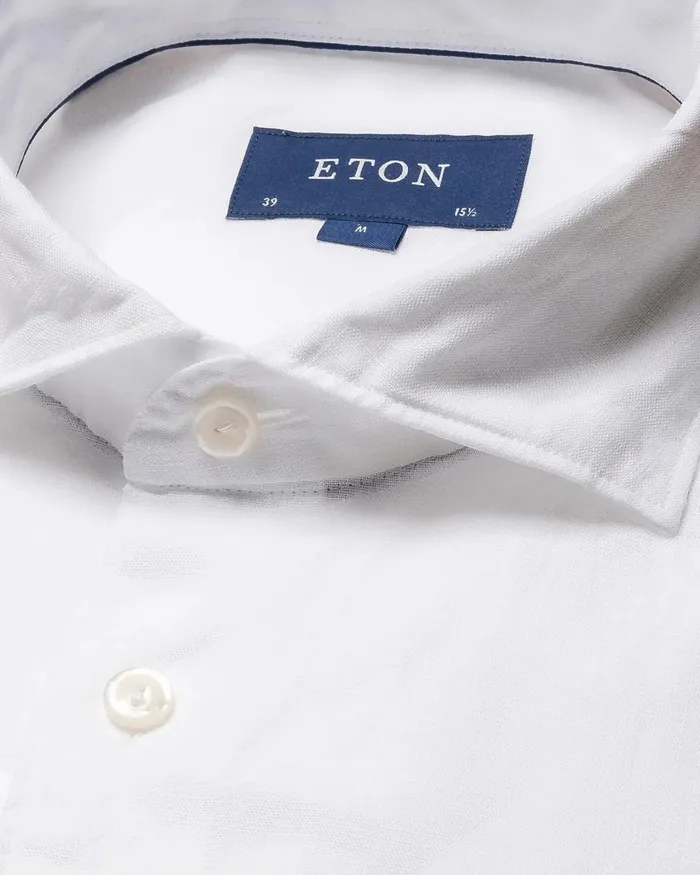 Men Linen Shirt White Eton Casual Shirts