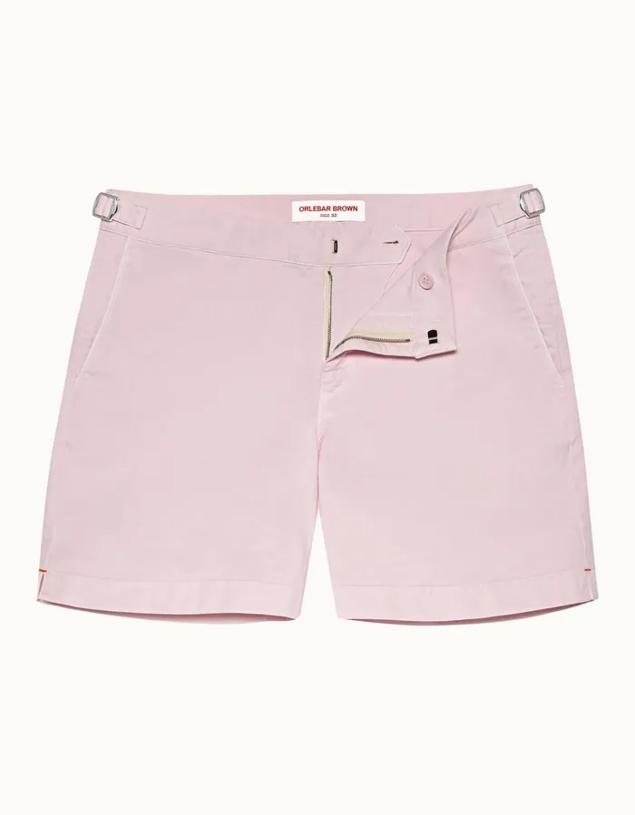 Men Orlebar Brown Day Shorts Bulldog Cotton Twill Conch Pink