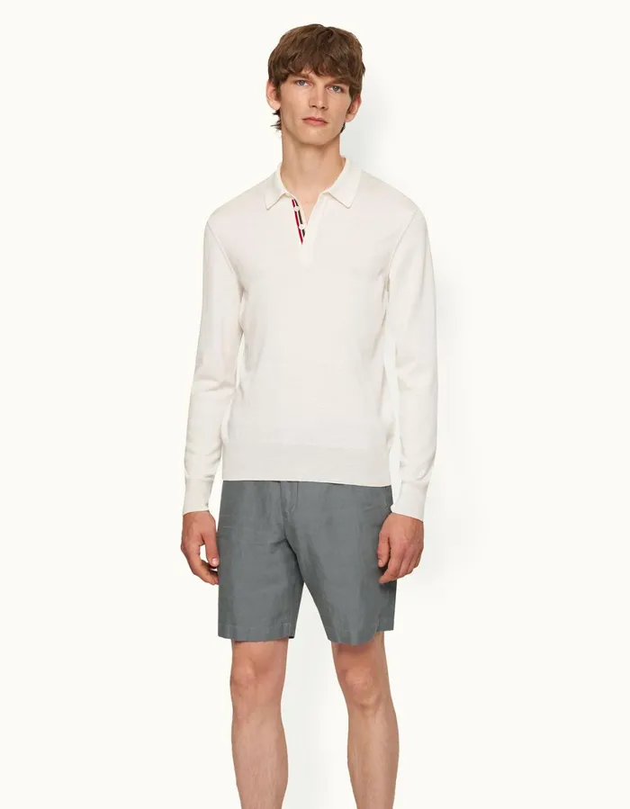 Men Orlebar Brown Day Shorts Norwich Linen Granite