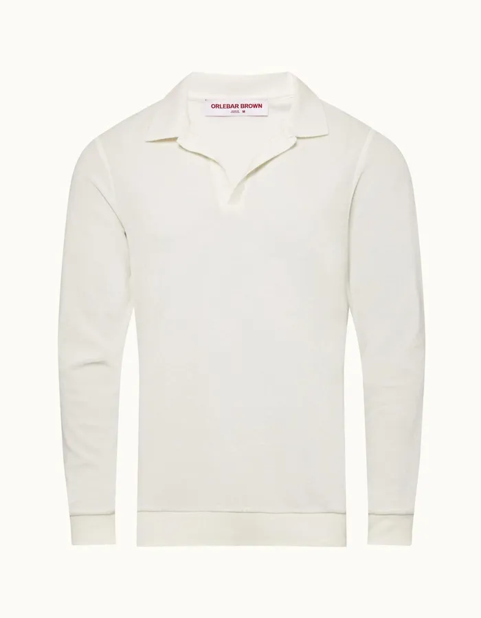Men Orlebar Brown Polo Shirts Bouvet Towelling Sandbar