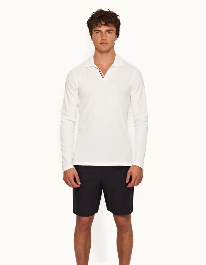 Men Orlebar Brown Polo Shirts Felix White