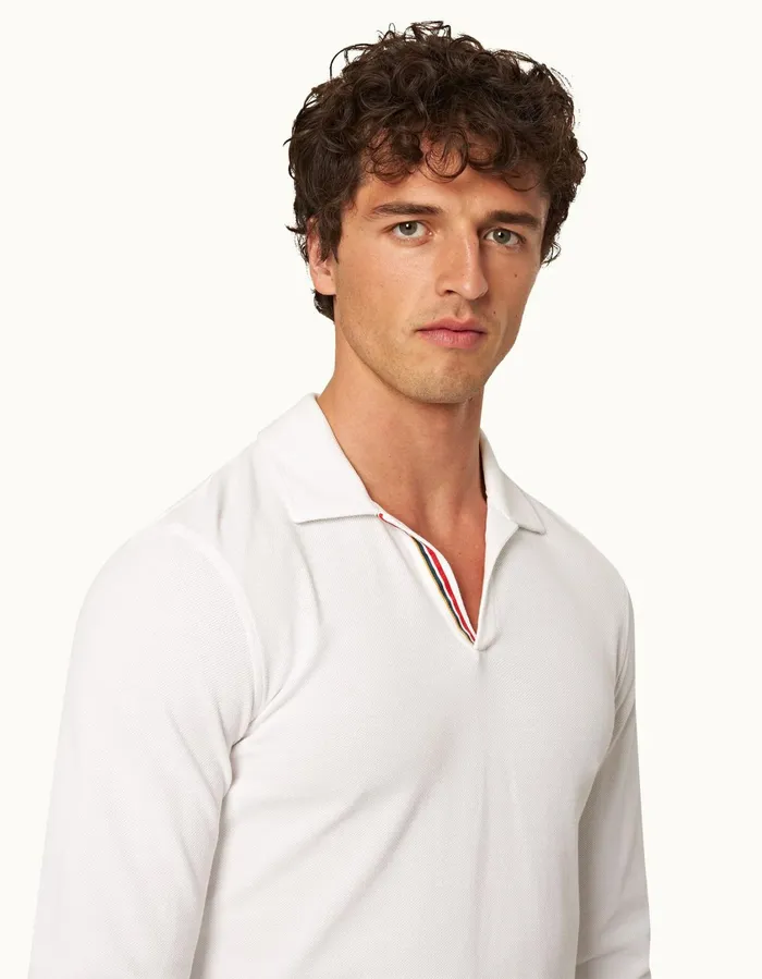 Men Orlebar Brown Polo Shirts Felix White