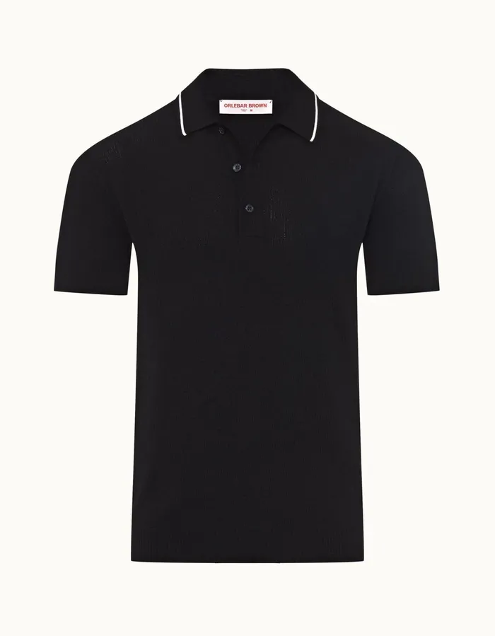 Men Orlebar Brown Polo Shirts Maranon Merino Night Iris