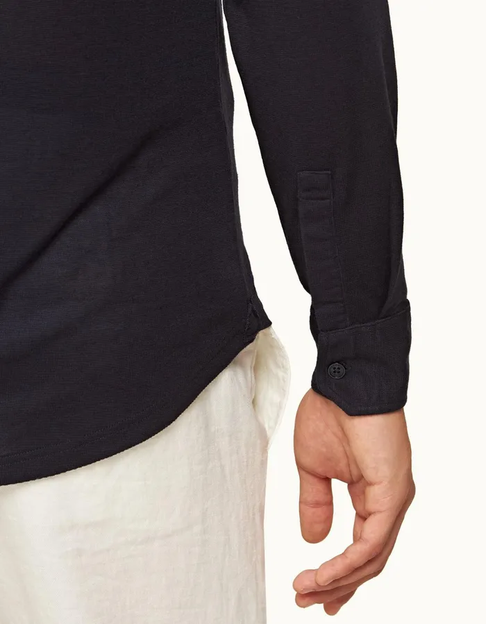 Men Orlebar Brown Polo Shirts Sebastian Cashmere Night Iris