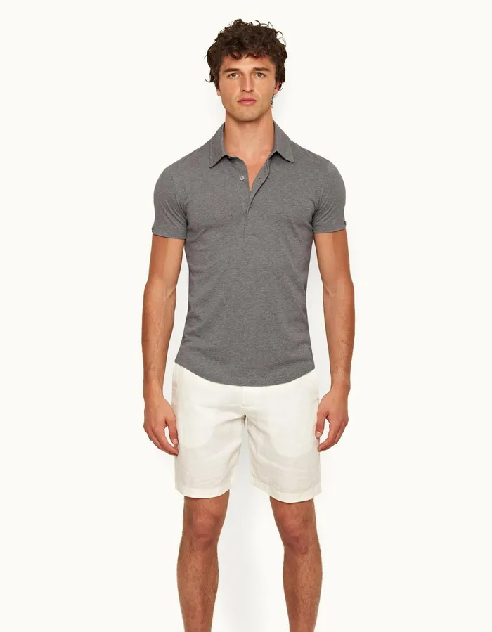 Men Orlebar Brown Polo Shirts Sebastian Silk Cinder