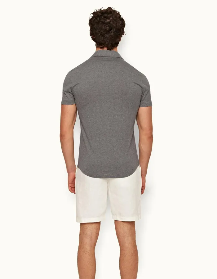 Men Orlebar Brown Polo Shirts Sebastian Silk Cinder